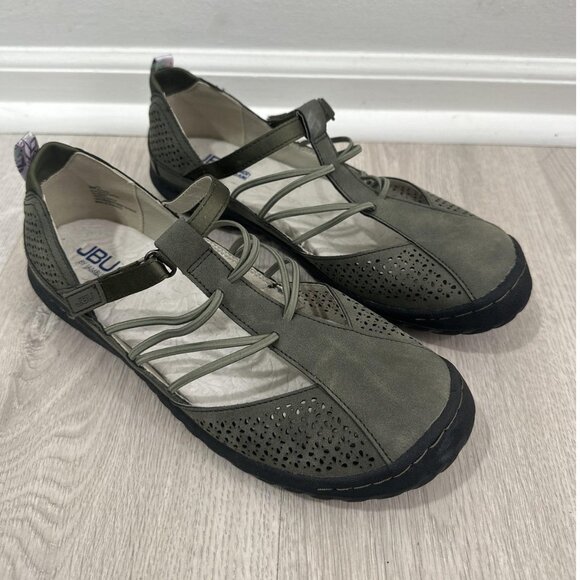 JBU by Jambu Shoes Size 9 Green Fig Mary Jane Bungee Closed Toe Comfort Walking - Picture 1 of 8